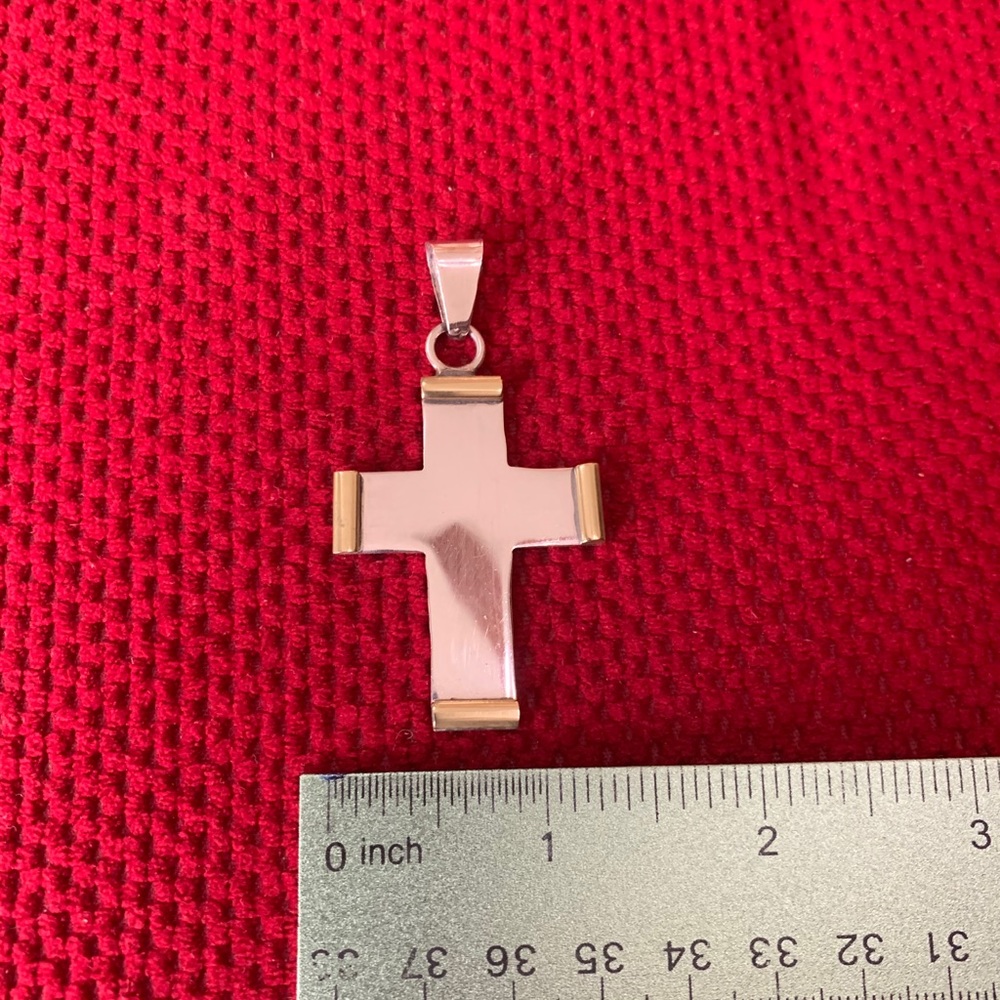 Solid Silver Cross Pendant - image 2